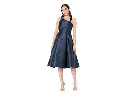 Adrianna Papell Asymmetrical Mikado Fit And Flare Cocktail Dress Women S Dress Midnight Fit Flare Cocktail Dress Womens Cocktail Dresses Fit Flare