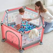 Buy Waowao Baby Playpen Portable Large Playard Without Mat Indoor Outdoor Kids Activity Center With Sturdy Safety Play Yard Learning Pattern Kid S Fence For Infants Toddlers Pink 70 87 No Mat Online In Indonesia