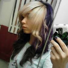 Clip in front hair bangs human hair weft black brown blonde hair fringe. Side Pic Purple Hair Blonde Bangs By Zenwolf4 On Deviantart