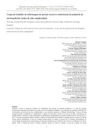 PDF) Carga de trabalho de enfermagem no pronto socorro e enfermaria de  pediatria de um hospital de ensino de alta complexidade