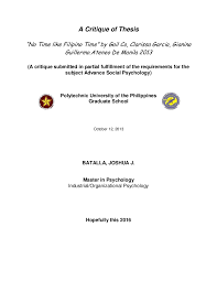 Any article critique example apa opens up with a cover page that shows a paper title, student name, college or university name and date. A Critique Paper2