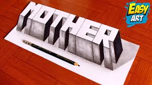 Homemade mother's day card ideas. How To Draw Mother Letters In 3d How To Make 3d Mother S Day Cards Easy Art Youtube