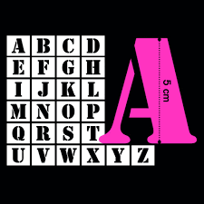 De nombreux styles de lettres sont disponibles. 26 Pochoirs Alphabet Plastique 5cm Les Pochoirs Tracer L Outillage Les Outillages Et Machines Arts Et Loisirs Creatifs