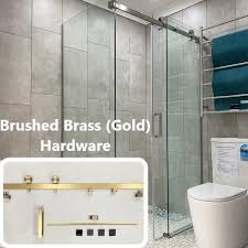 Great savings & free delivery / collection on many items. Rio Frameless Shower Screen With Sliding Door Brushed Brass Gold Ats Tiles Bathrooms
