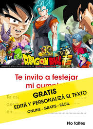 20 Tarjetas De Cumpleanos De Dragon Ball Super Broli Gratis Para Editar Personalizar Imprimir Envi Dragones Dragon Ball Invitaciones De Cumpleanos Gratis