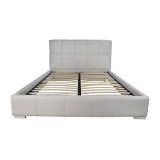 We don t need to convince anyone about the importance of a comfortable bed. 69 Off White Leather Queen Bed Frame And Headboard Beds