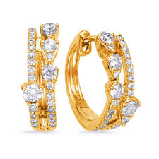 s kashi yellow gold diamond earring