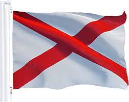The alabama flag is a red andreas cross on a white field. Amazon Com G128 Alabama State Flag 3x5 Ft Printed Brass Grommets 150d Quality Polyester Flag Indoor Outdoor Much Thicker And More Durable Than 100d And 75d Polyester Garden Outdoor