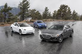 Tesla Model 3 Vs Bmw 330i Vs Genesis G70 Compact Luxury Sedan Comparison Tesla Model Bmw Tesla