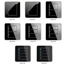 1 2 3 4 Gang 1 2 Way Modern Wall Light Switch Panel Push Buttons Led Indicator Ebay