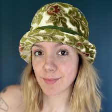 Vintage 60s Chenille Carpet Tapestry Hat