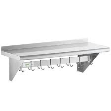 Dec 07, 2020 · the sportsman series stainless steel work the sportsman series stainless steel work table with rolling casters is a durable and portable work surface for use in the home or commercial kitchen, garage, shop, retail space, or basement. Regency 15 X 36 Stainless Steel Wall Mounted Pot Rack With Shelf And 18 Galvanized Hooks