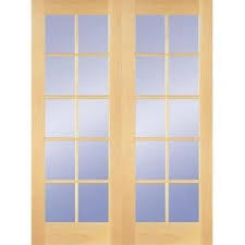 48 In Wood Prehung Clear Pine 10 Lite French Double Door Hdcp151040 At The Home De French Doors Interior Prehung Interior French Doors Discount Interior Doors