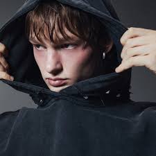 CRAZY WASHED HOODIE-DUSTY BLACK