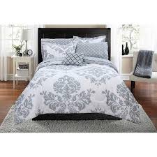 Black And Gray Comforter Set Walmart Mainstays Classic Noir 7 8 Piece Bed In A Bag Bedding Comforter Set With Bonus Sheet Set And Throw Pillow Twin Twinxl Black Walmart Com Farmhouse Bedding Sets Damask Bedding Bedding Sets Grey