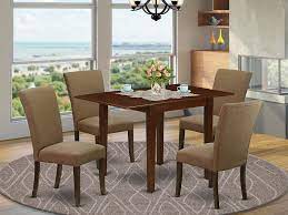 East West Furniture Ndal5 Mah 17 Dining Table Set Mahogany Home Kitchen Furniture Furniture Dining Table Luxury Dining Tables Modern Dining Table Set