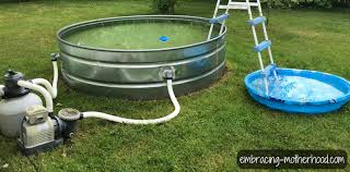Diy above ground pool filter pump 9.8 x 6.5 x 29 intex pool sump pump How To Make A Stock Tank Pool Embracing Motherhood