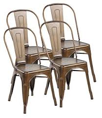 United Chair Tolix Style Metal Stackable Kitchen Dining Chairs With Back Set Of 4 Antique Copper 3004ac4 You Can Dining Chairs Kitchen Dining Chairs Chair
