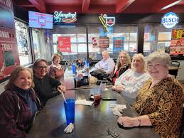 Lots of laughs with these ladies today at Crossroads! Joy talked Catherine  Padgett into joining us. So many more stories! Great food and Great  company! Maybe next time more can join us!