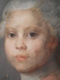 ANTIQUE OIL PASTEL CHILD PORTRAIT OF LOUIS XV FAMOUS ARTIST JAMES WELLS  CHAMPNEY