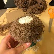 Doll Hair Tutorial Bilbo Edition Doll Hair Tutorial Doll Hair Crochet Doll Hair