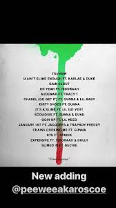 Young thug slime language 2 tracklist leaked. Here S The Tracklist For Young Thug S Slime Language The Fader