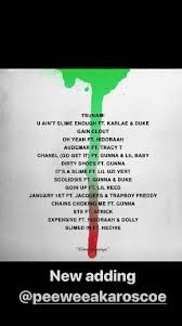 Young thug slime language 2 tracklist leaked. Here S The Tracklist For Young Thug S Slime Language The Fader