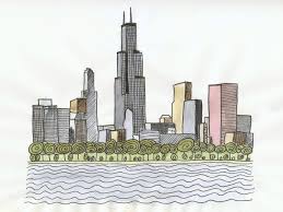 As the birthplace of skyscrapers, chicago has seen the birth there are quite a lot paintings and arts about chicago skyline. Skyline Big City Drawing Novocom Top