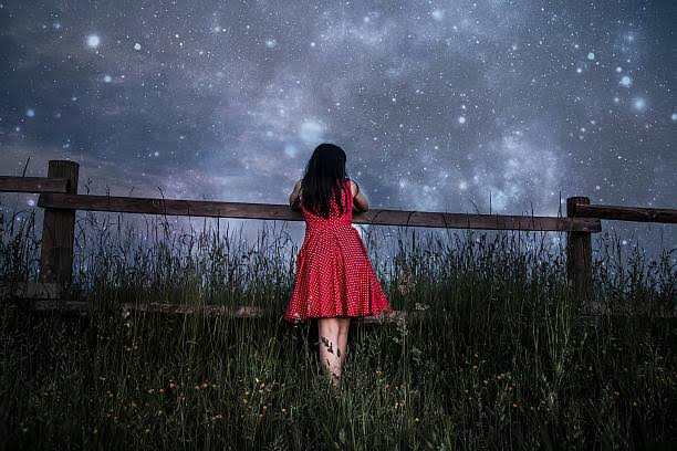 girl watching stars
