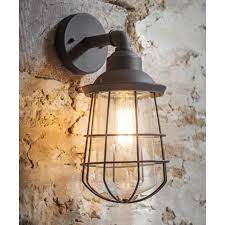 Garden Trading Finsbury Wall Light Charcoal Exterior Wall Light Wall Lights Cage Wall Lights