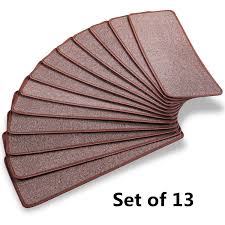 You will love this product. Brown Brown Rubber Backing Set Of 13 Jorviz Adhesive Non Slip Carpet Stair Treads Indoor Skid Resistant Stair Rugs For Wooden Steps 25 5 9 5 25 5 9 5