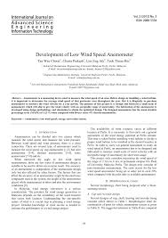 Pdf Development Of Low Wind Speed Anemometer