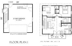 Apartment with garage floor plan. 2 Car Garage Plan With Two Story Apartment 1307 1bapt