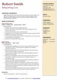 Maybe you would like to learn more about one of these? Babysitting Resume Samples Qwikresume