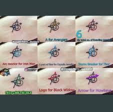 I Love Their Tattoo I Like How They Actually Put Thought Behind It And The Original Set All Got Them Too Except For R Avengers Tattoo Marvel Tattoos Avengers