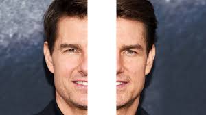 Perfectly Symmetrical TOM CRUISE:  https://www.youtube.com/watch?v=I4wa4n4Red4