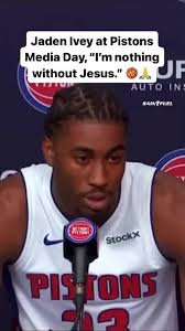 Pistons guard Jaden Ivey is firm in his faith in Christ as he prepares for  his 3rd NBA season ✝️💪 #poweredbypurpose #poweredbychrist #poweredbyjesus  #christianathletes #detroitpistons #pistons ...