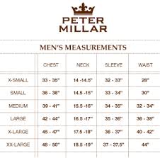 peter millar size guide