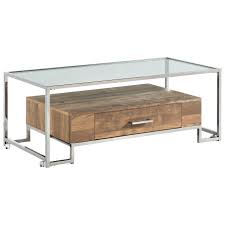 A sure way to give your living room or den a fully furnished feel, your coffee. Elements International Matrix Metal Wood Rectangle Storage Coffee Table With Glass Top Lindy S Furniture Company Cocktail Coffee Tables