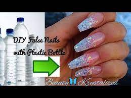 Diy Princess Fake Nails With Plastic Bottle Easy Youtube Fake Nails Diy Fake Acrylic Nails Diy Acrylic Nails