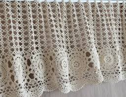Hand Crochet Lace Kitchen Cafe Window Curtain Valance French Etsy In 2020 Hand Crochet Cafe Window Crochet Lace