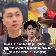 Actor Li Lin Prays for Yu Menglong at Baipu Temple in Beijing