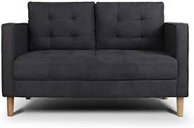 New Aodailihb Modern Soft Cloth Tufted Cushion Loveseat Sofa Small Space Configurable Couch Dark Grey Living Ro Small Sofa Sofas For Small Spaces Small Couch
