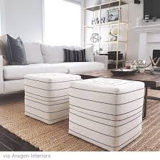 Black And White Striped Ottoman Toulouse Fabric Onyx Perfect Living Room Decor Ottoman In Living Room Cube Ottoman