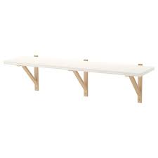 Bergshult Ekby Valter Wall Shelf White Birch Ikea Wall Shelves Ikea Solid Wood Shelves