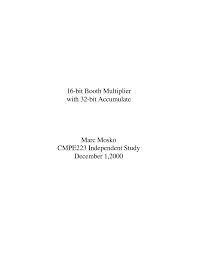 PDF) 16-bit Booth Multiplier with 32-bit Accumulate