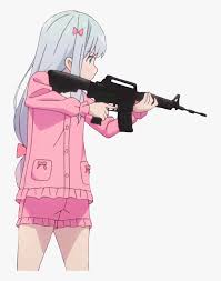 Girls with guns is a subgenre of action films and animation—often asian films and anime—that portray a female protagonist who makes use of firearms to defend against or attack a group of antagonists. Anime Girl With Gun Meme Hd Png Download Kindpng