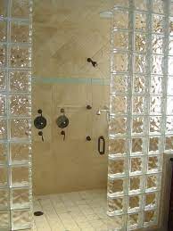 This glass block wall (which is still in the process of being finished) used multiple glass block patterns to create a mosaic beveled glass type of look. Glass Block Shower Flat Wall Glass Block Shower Bathroom Design Small Bathroom Shower Design