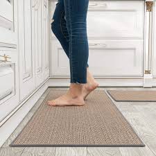 Keeping these mats clean is important to prevent the buildup and spread of germs. Latitude Run Kitchen Rugs And Mats Washable 2 Pcs Non Skid Natural Rubber Kitchen Mats For Floor Runner Rugs Set For Kitchen Floor Front Of Sink Hallway Laundry Room Wayfair