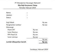 Pt parayang saleware jalan cempaka putih, 08, jakarta. 20 Contoh Slip Gaji Serta Cara Membuat Dan Formatnya Lengkap